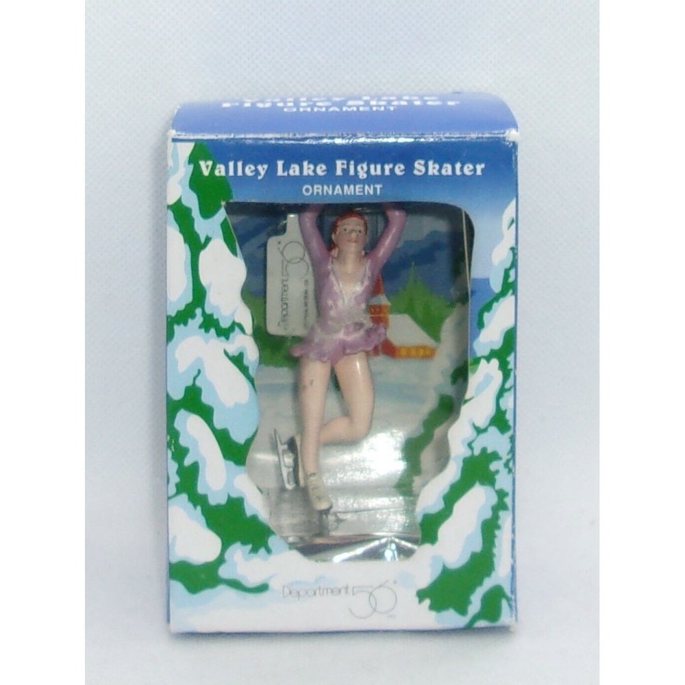 *NEW* DEPARTMENT 56 Valley Lake Figure Skater Ornament~RARE~RETIRED Pink/White - Picture 4 of 8